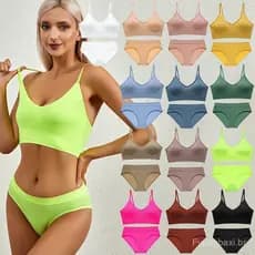 Personalizado grande sem costas sem anel de aço colorido triângulo copo roupa interior Push-up forma sutiã fino conjunto