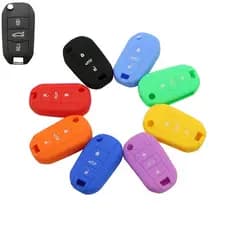 Para Peugeot 208 308 408 508 2008 3008 Flip Chave Caso Capa Escudo 8 Opções De Cores Acessórios De Silicone Duráveis