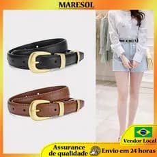 MARESOL Cinto Feminino All-Match Cinto Pin Fivela Decorativa Jeans Cinto Simples Moda Commuter
