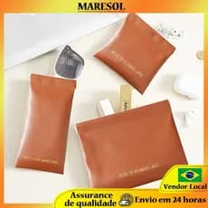 MARESOL Batom Bolsa Cosméticos PU Armazenamento Bolsa Fechamento Automático Estilhaços Presente Bolsa Fone de Ouvido Por