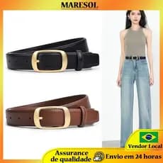 MARESOL Cinto Feminino All-Match Cinto Pin Fivela Moda Decorativa Jeans Cinto Simples