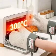 Luva Térmica De Forno E Fogão Para Cozinha Em Silicone Com Forro