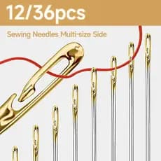 12/36 Pçs Agulhas De Costura Multi-Tamanho Abertura Lateral Aço Inoxidável Darning Ferramentas Manuais Domésticas E Aces