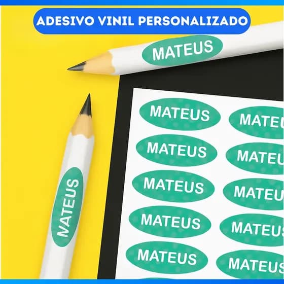 120 Etiquetas Adesivas Escolar Lápis em Vinil Prova D’água Etiqueta Escolar - OFERTA!