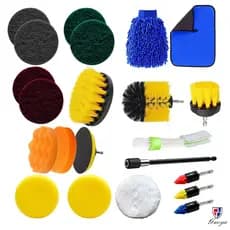 Kit 22 Escovas De Limpeza Pesada Para Parafusadeira Furadeira - De Lavagem De Veículos