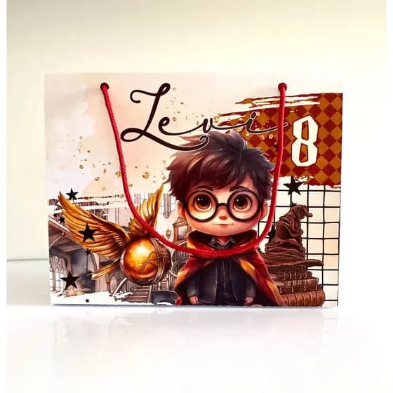 Sacolinhas Personalizadas  Harry Potter - PEGUE E MONTE aniversário lembrancinha sacolinha de papel fotográfico