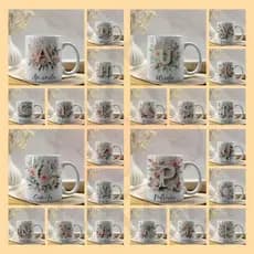 caneca personalizada,caneca com nome,caneca floral,presente criativo,presente feminino,lembrancinha,caneca inicial flora