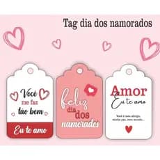 Tag etiqueta dia dos namorados colorida variadas