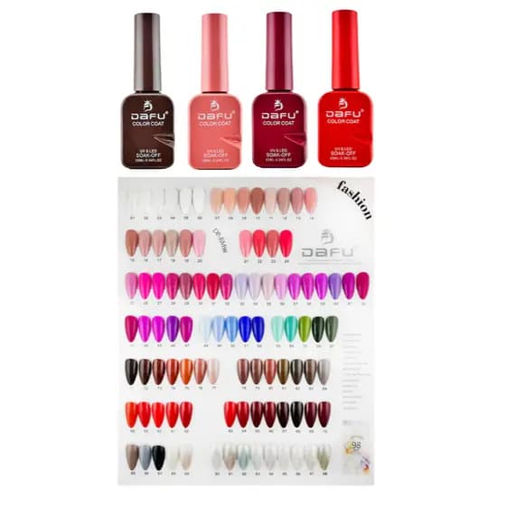 Esmalte em Gel 98 Cores Secagem Uv Led Color Coat Coleção Alta Pigmentação Nail Dafu