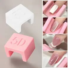 Ímã 5D Efeito Magnético Cat Eyes Lado Largo Design Francês Esmalte Gel Ferramentas Nail Art