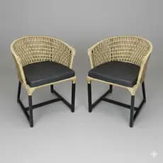 Kit Varanda 2 Poltronas Itália Alumínio e Corda Náutica Jardim, Piscina