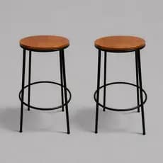 Kit 2 Banqueta Industrial  Alta Redonda Estilo Banco Casa Bancada Cozinha Mesa Festa Promoção