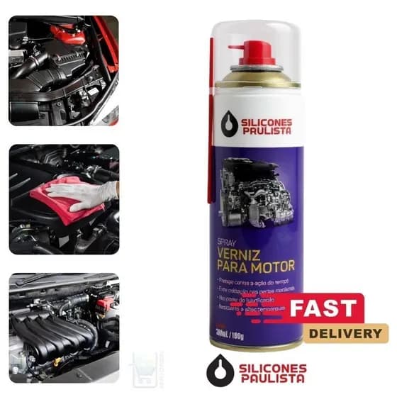 Verniz Spray Automotivo 300ml – Motor Limpo, Brilhante