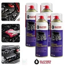 4 Verniz Spray Automotivo 300ml – Motor Limpo, Brilhante e Protegido