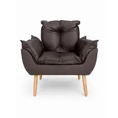 Poltrona Opaly Reforçada Sala Salão Quarto Consúltório Decorativa Corino Recepção