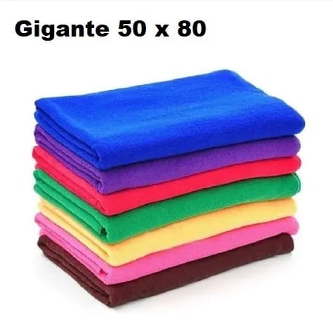 Kit 5 Pano de Chão Microfibra Macio 50x80cm Toalha de Limpeza Gigante
