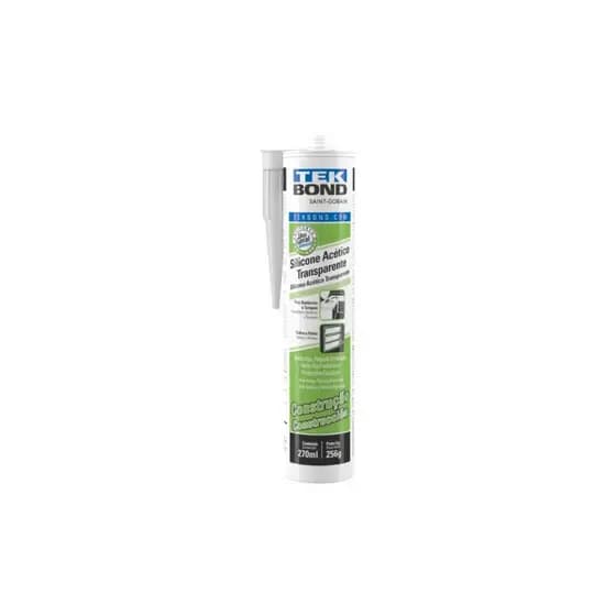 Silicone Acético Tekbond 256g para Vedação, Vidro, Alumínio, Construção