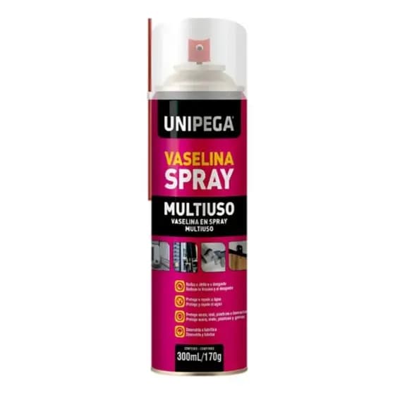 Vaselina Spray Unipega 300ml Lubrificante Protecao Antiferrugem
