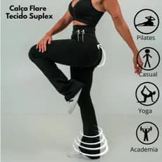 Calça Flare bailarina Legging Bailarina Boca De Sino Femenina Suplex plus size