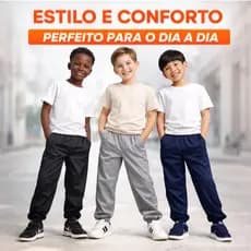 Kit 3 Calças Chimpa Jogger Dry Fit Modelo Infantil de 4 a 16