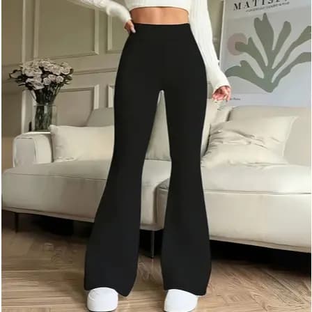 Calça Legging Flare Cintura Alta Feminina Tecido Confortável do P ao GG g1 g2 g3