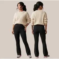 Calça Bailarina Flare Feminina plus size Suplex Premium Legging para Academia Cós Alto Zero Transparência