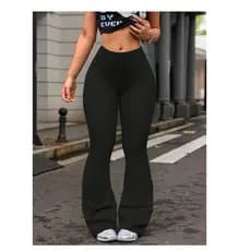 Flare Feminina Legging Cintura Alta Sem transparência Pantalona bailarina