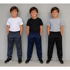 Kit 3 Calça CHIMPA Infantil Menino Juvenil Jogger Forrada Reforçada 4 ao 16 lazer