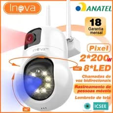 INOVA câmera de segurança wi fi camera dupla camera segurança externa câmera a prova de água camera segurança 360