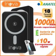 INOVA power bank carregador portátil para iphone magsafe 10000mah indução carregador portátil para celular