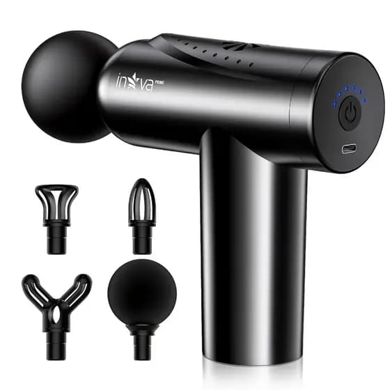 INOVA Massageador elétrico portátil Alívio da dor muscular Recarregável Múltiplas cabeças Profissional 6níveis