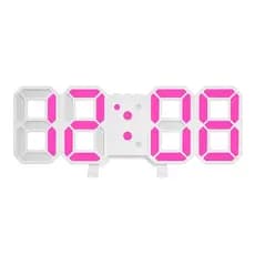 Relógio Digital LED 3D Grande USB Mesa Parede com Temperatura Alarme e Data Decoração Moderna