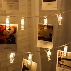 Varal De Pregadores LED Cordão Pregador Com LED Clips Para Fotos Decorações 2 Metros