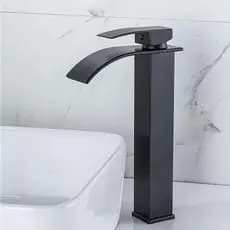 Torneira Monocomando Alta para Banheiro Cascata Luxo Quadrada