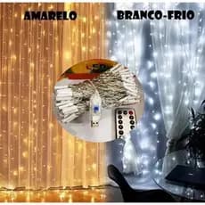 Cortina de Luz LED 300 LEDs USB  3x3 / 3x4m com Controle Remoto 8 Modos Decoração Natal Festa Bivolt