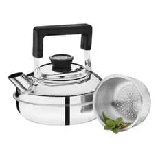 Chaleira Inox 1 Litro Com Infusor Coador Para Chá Alça Articulável