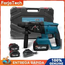 【ForjaTech】68V Martelete Furadeira rompedor eletrico profissional 600w Martelo de impacto Rompedor Com 2 Baterias