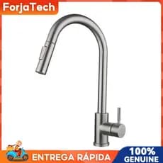 Torneira Para Pia De Cozinha Gourmet Deluxe Com Chuveiro Preto Flexível De 360 Graus