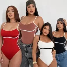 KIT´S Body Feminino Bicolor Com Bojo Alcinha Lançamento