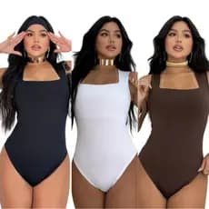 Kit C/3 Body Regata Quadrado Feminino Suplex Premium Forro Duplo Alça Grossa