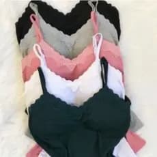 Blusa Feminina Alcinha Viscolycra | Bojo Estruturado Renda Delicada