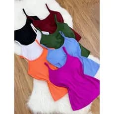 Regatas Blusinha feminina alça regulável com bojo basiquinhas para o verão