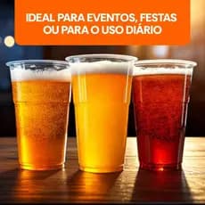 Kit 200 Copos PP 330ml Reforçado Descartável Chopp Suco Festa Alta Resistência