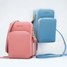 Bolsa transversal moda feminina trabalho social porta celular com 3 divisorias