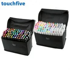 TouchFive Marcadores 24/36/48/60/80/100/120/168 Cores Manga Pincel Duplo Caneta Álcool Feltro Arte Material Escolar