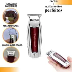 Máquina De Acabamento Barbearia Barba Cabelo Bigode Profissional Kemei-9163