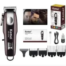 Máquina de Cortar Cabelo e barba  Kemei KM-2606 Clipper Profissional 6500 RPM Sem Fio bateria de longa duração