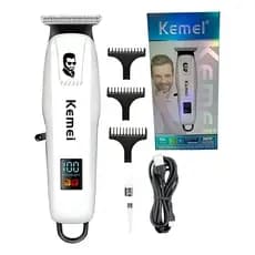 Maquininha De Barbear Acabamento Kemei Kmpg232 Cortar Cabelo Cor Branco