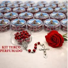 1a3 terços Perfumado de Nossa Senhora Aparecida cheiro de Rosas Cruxifixo Metal Católico corrente Fé