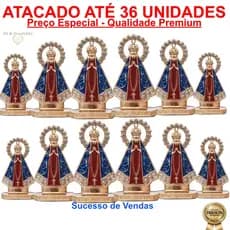 Kit 12 a 36 Santinha Nossa Sra Aparecida Painel Carro Caminhao Mesa Dupla Face Auto Colante Proteção